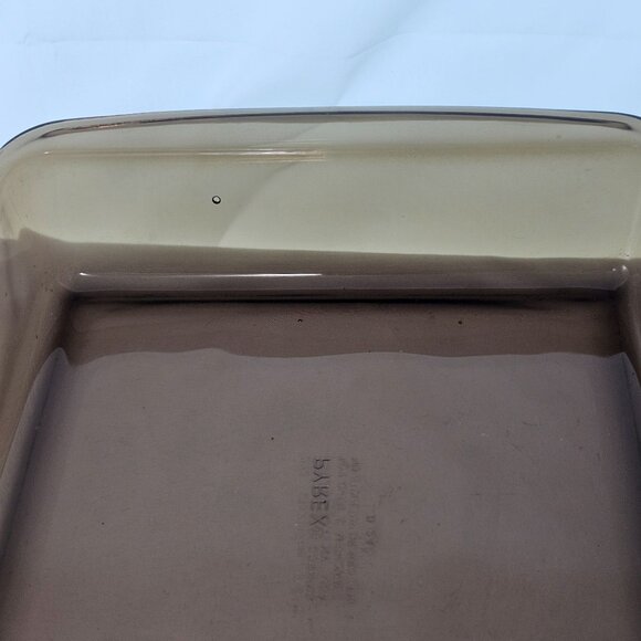 Pyrex Square Brown Baking Dish 8" Fireside glass casserole 2lt/qt cake pan 222 - Picture 5 of 9